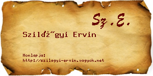 Szilágyi Ervin névjegykártya