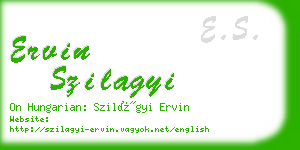 ervin szilagyi business card